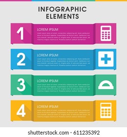 Modern math infographic template. infographic design with math icons includes calculator, protractor. can be used for presentation, diagram, annual report, web design. 