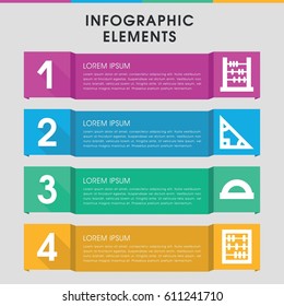Modern mathematics infographic template. infographic design with mathematics icons includes protractor. can be used for presentation, diagram, annual report, web design. 