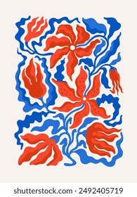 Afiches de Vector floral inspirado en Matisse moderno