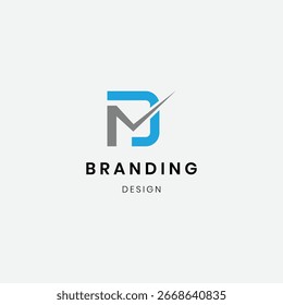 Forma de onda moderna del diseño del logotipo de MD