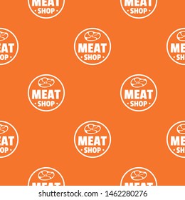 Modern meat shop pattern vector orange for any web design best