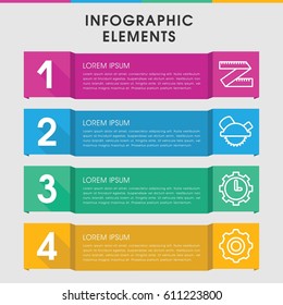 Modern mechanical infographic template. infographic design with mechanical icons includes saw blade. can be used for presentation, diagram, annual report, web design. 