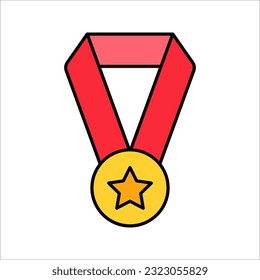 Modern medal line icon. Premium pictogram, high quality symbol, Vector illustration isolated on a white background.