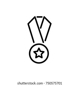 Modern medal line icon. Premium pictogram isolated on a white background. Vector illustration. Stroke high quality symbol. Medal icon in modern line style.