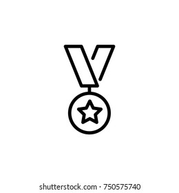 Modern medal line icon. Premium pictogram isolated on a white background. Vector illustration. Stroke high quality symbol. Medal icon in modern line style.