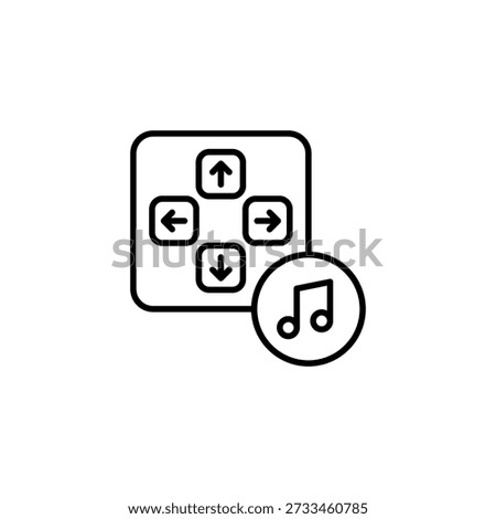 Modern Media Control Interface With Musical Note Outline