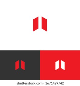 Modern media logo design concept. Tech logomark illustration. Can representing chat, pillar, play, music, news, podcast, entertainment, travel.