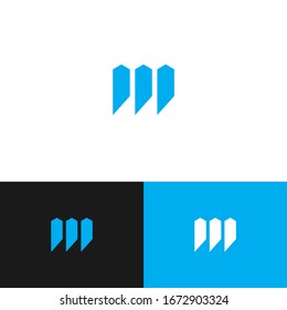 Modern media logo design concept. Tech logomark illustration. Can representing chat, talk, social, play, music, news, podcast, entertainment, travel.