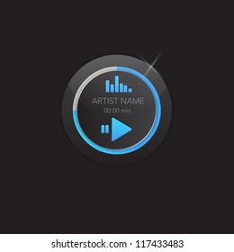 Modern media player, black, web