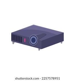Modern media projector vector illustration. Equipment for filmmaking, element of action film set isolated on white background. Cinematography, filmmaking, professions concept