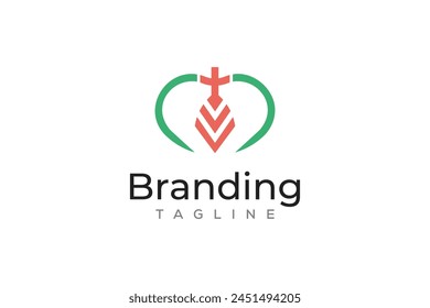 Modern Medical Arrow Logo Vector Design Template. Symbol Medical Design