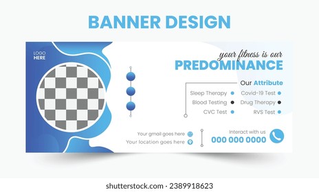 Modern medical banner design template. Creative hospital banner in vector.