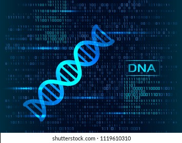 A modern medical banner with a DNA code molecule with glitter. the concept AGTC of DNA sequence and structure. vector illustration