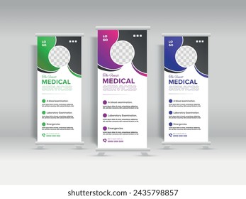 modern medical care and medicine service roll up banner design and template.
#roll #up #banner #medical #care #medicine #service #design #template