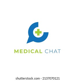 modern medical chat logo vector design.