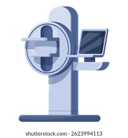 Scanner moderno de tomografia computadorizada médica de pé com visor para diagnóstico