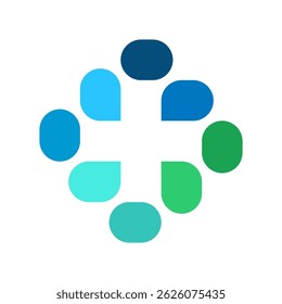 Modern Medical Cross with Diverse Color Elements