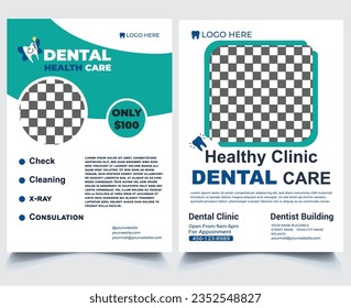 Modern Medical dental flyer template design . Healthcare business flyer Template.