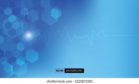 Modern medical digital technology science hexagon sound wave blurred abstract background. Vector illustration.