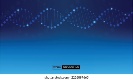 Modern medical digital technology science dna molecule chain radient background. Vector illustration.