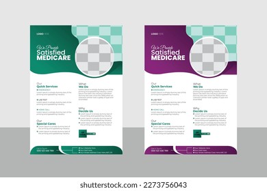 Modern Medical doctor Healthcare Flyer a4 template design decoration for printing and presentation vector illustration