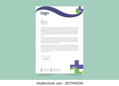 Modern Medical Doctor Healthcare Letterhead Design Template. Editable Medical Office Letterhead Design. Doctor Prescriptions Pad Design. Vector Illustration