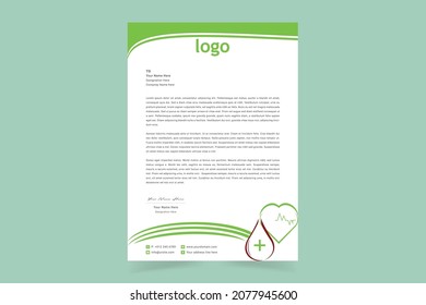 Modern Medical Doctor Healthcare Letterhead Design Template. Editable Medical Office Letterhead Design. Doctor Prescriptions Pad Design. Vector Illustration