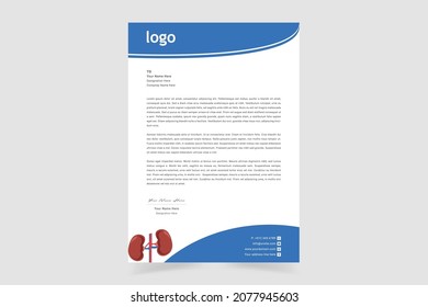 Modern medical doctor healthcare letterhead design template. Editable Medical Office Letterhead Design. Doctor Prescriptions Pad Design. Vector Illustration