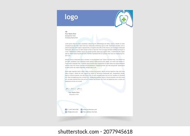 Modern Medical Doctor Healthcare Letterhead Design Template. Editable Medical Office Letterhead Design. Doctor Prescriptions Pad Design. Vector Illustration