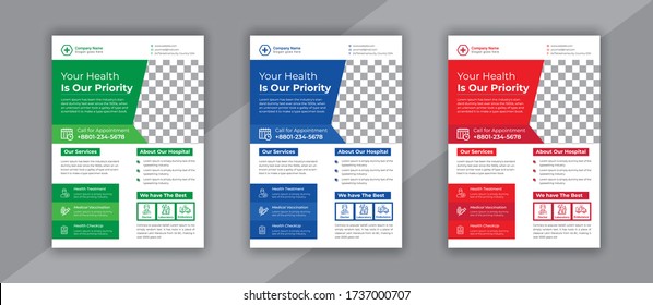 Modern Medical Flyer poster pamphlet brochure cover design layout background, A4