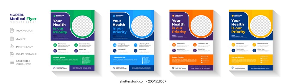 Modern Medical Flyer Template Design. Healthcare business flyer Template, Medical and healthcare modern flyer template. health doctor flyer design. - Shutterstock ID 2004518537