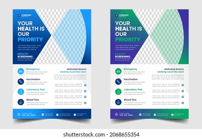 Modern Medical Flyer Template Design. Healthcare business flyer Template, Medical and healthcare modern flyer template. health doctor flyer design.