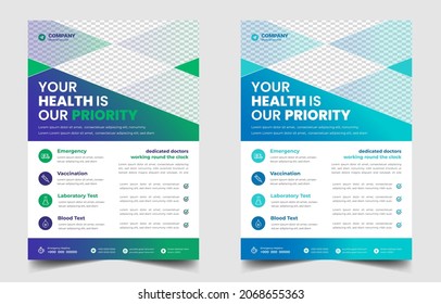 Modern Medical Flyer Template Design. Healthcare business flyer Template, Medical and healthcare modern flyer template. health doctor flyer design.