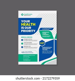 Modern Medical Flyer Template Design Premium Vector