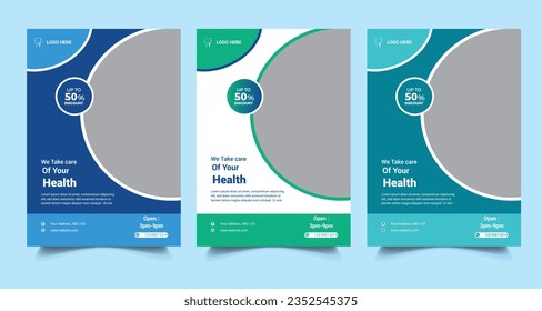 Modern Medical Flyer Template Design. Dentist Flyer Design. Healthcare business flyer Template, Medical and healthcare modern flyer template. health doctor template design.