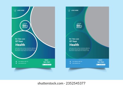 Modern Medical Flyer Template Design. Dentist Flyer Design. Healthcare business flyer Template, Medical and healthcare modern flyer template. health doctor template design.