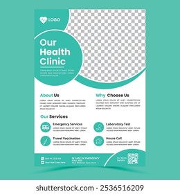 Modern Medical Flyer Template Design. Healthcare business flyer Template, Medical and healthcare modern flyer template. health doctor flyer design.