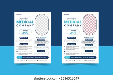 Modern Medical flyer template design