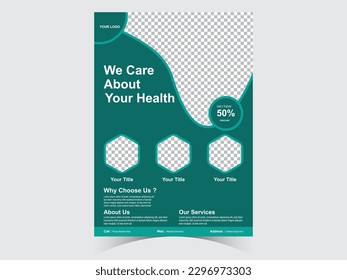 Modern Medical Flyer Template Design.Dental Care Flyers Template, Healthcare business flyer Template, Medical and healthcare modern flyer template. health doctor flyer design.
