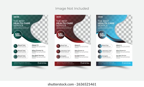 Modern medical flyer template designed for healthcare clinics, hospitals, and medical services. Clean layout with professional typography and icons. Fully editable and print-ready.