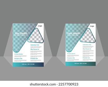 Modern medical flyer template, Vector file, A4 Size