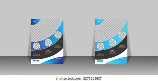 Modern Medical Medical Flyer Template vector design for layout modern with blue color size A4, Front and back, Easy to use.