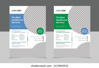 Modern medical flyer vector template
