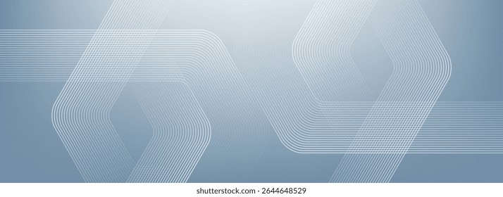 Moderna medicina ou saúde fundo científico abstrato com hexágonos. Projeto de arte de linha de faixa geométrica para poster, brochura, capa, banner, cabeçalho, site, modelo de apresentação.
