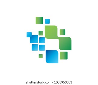 Modern Medical Health Care Technology Solution Logo In Isolated White Background