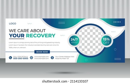 Modern Medical Health Facebook Cover and Banner Design Template for Social Media Marketing