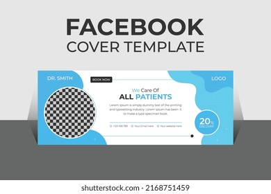 Modern Medical Health Facebook Cover Design Template, Banner Template and Web Banner Template Design for Social Media. 