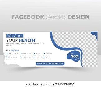 Modern Medical Health Facebook Cover Design Template. Facebook social media web banner Medical Healthcare Banners template vector design.