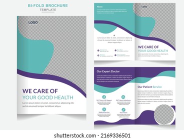 Modern Medical Healthcare Business Bifold Brochure Company Profile Design Template 
