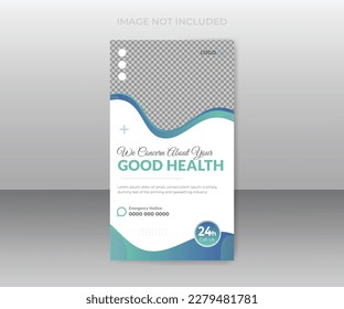 Modern medical healthcare Instagram story template design